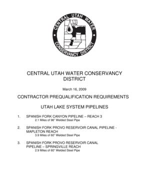 Fillable Online Prequalification Information - Central Utah Water ...