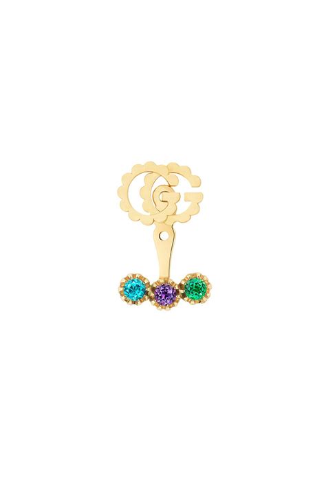 Gucci GG Running Single Earring in 18KT Yellow Gold & Multicolor | FWRD