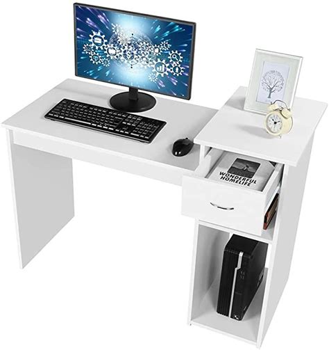 Small White Computer Desk 的图像结果
