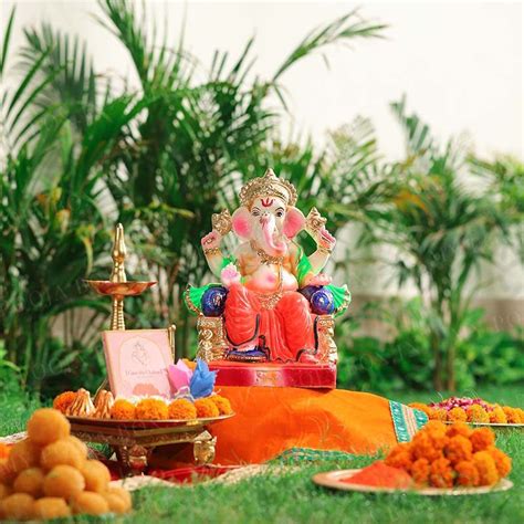 Buy 1.2FEET Lalbaugcha Raja Eco-Friendly Ganpati | Plant-A-Ganesha ...