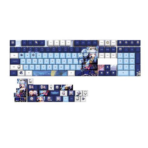 Buy XYZLEO 108 Kamisato Ayaka Keycaps Set, Genshin Impact 5-Side Dye ...