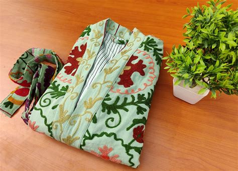 Buy Suzani Hand Embroidered Short and Long Jacket Uzbek Cotton Kimono ...