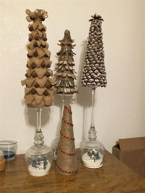 DIY Burlap and Birch Bark Snowglobe Topairy