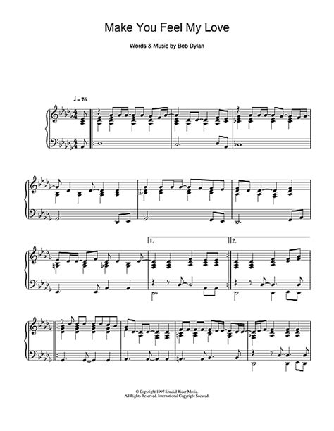 Make You Feel My Love sheet music by Bob Dylan (Piano – 114321)