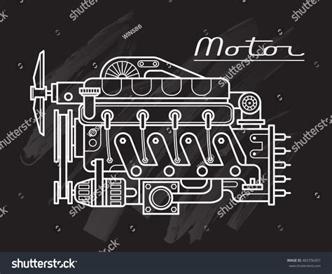 Image result for Engine Line Drawing
