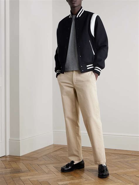 GOLDEN BEAR The Hayes Leather-Panelled Wool-Blend Varsity Jacket for ...