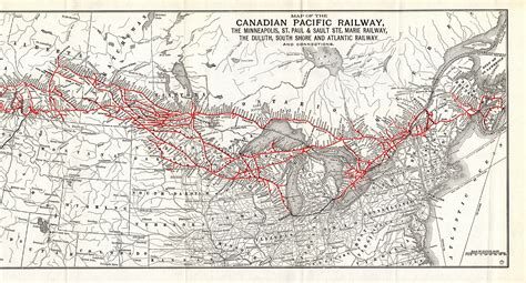1917 Antique Canadian Pacific Railway Map Canadian Railroad Map Birthday Gift for Dad ...