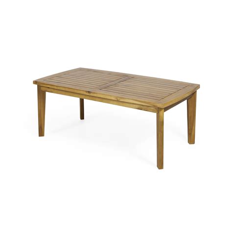 Milca Acacia Wood Outdoor Rectangular Coffee Table, Teak - Walmart.com