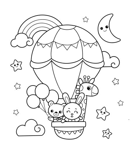 Balloon Coloring Page For Adults