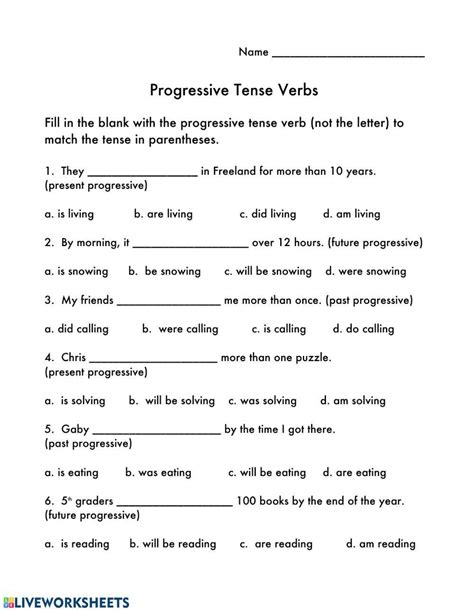 Future Progressive Tense Exercise .Pdf 的图像结果