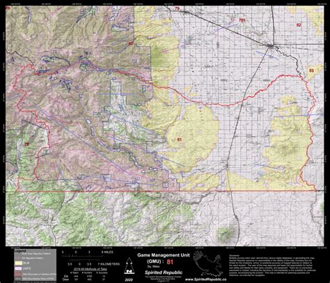 2020 Colorado Big Game Elk/Deer Topo Hunt Public Lands GMU 81 Map by ...