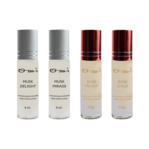 OSSA MUSK DELIGHT & MIRAGE, ROSE VELVET & GOLD CONCENTRATED PERFUMES ...