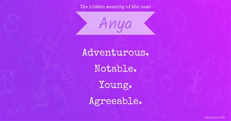 The hidden meaning of the name Anya | Namious