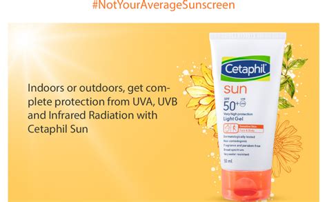 Cetaphil Sun SPF 50 Very High Protection Light Gel, White, 50 ml ...
