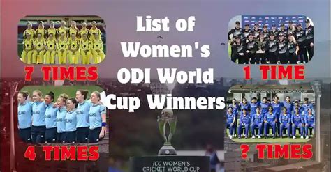 List of Women's ODI World Cup Winners 1973-2025 - SRMTUTORS