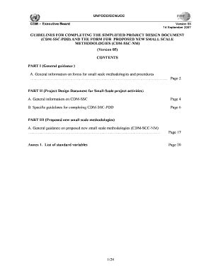 Fillable Online cdm unfccc GUIDELINES FOR COMPLETING THE SIMPLIFIED ...