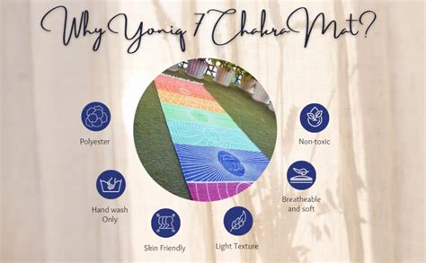 Yoniq 7 Chakra Yoga Mat for Women and Men, Polyester Material Exercise ...