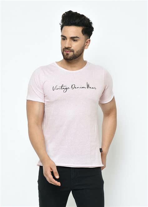 Get "Vintage Denim Wear" Pink Half Sleeves T-Shirt at ₹ 539 | LBB Shop
