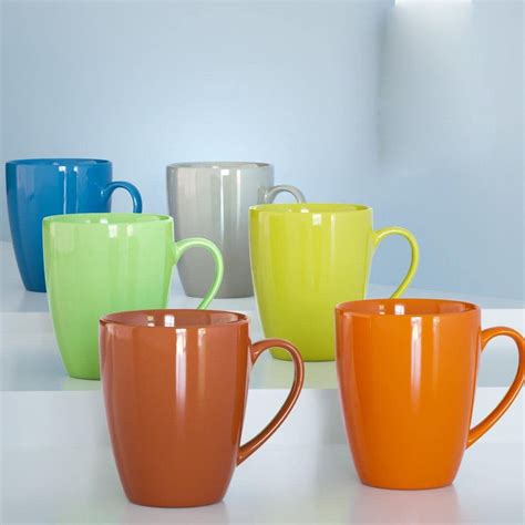 Ceramic Microwave Safe Coffee Mug tea cup Set of 6 Multicolour AU ...