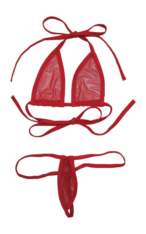 Buy SkinBikini Women's See-Thru Skimpy Micro Bikini Adjustable Bottom ...