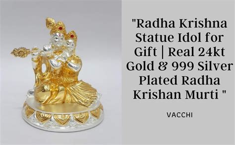 Buy VACCHI Radha Krishna Statue Idol for Gift | Real 24kt Gold & 999 ...