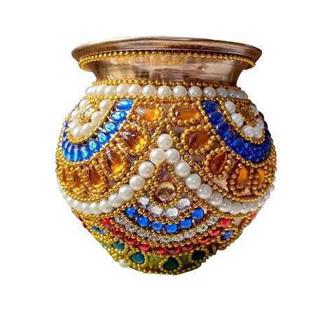 Aabhaas Design | Designer Bronze Kalash for Marriage | Kundan ...