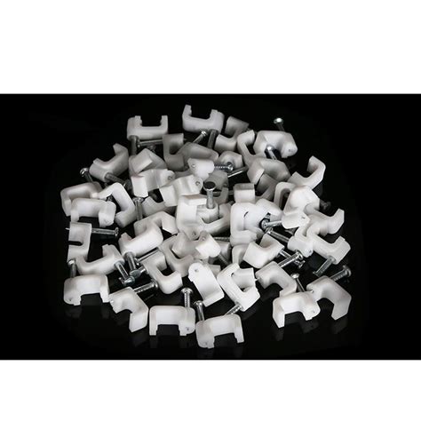 200 PCS 6mm Flat Ethernet Cable Wire Clips Single Coaxial Cable Clamps ...