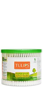 TULIPS Cotton Ear Buds/Swabs (pack of 3) with White PAPER Sticks (100/ ...