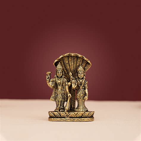 Brass Vishnu Lakshmi Standing On Sheshnag Idol/Statue – DecorTwist