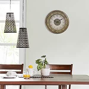 Buy Home Centre Corsica Round Wall Clock-Single Pc.-Gold, Standard ...
