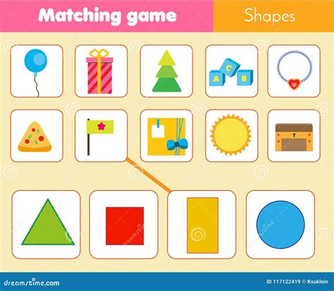 Educational Children Game. Matching Game Worksheet for Kids Stock ...