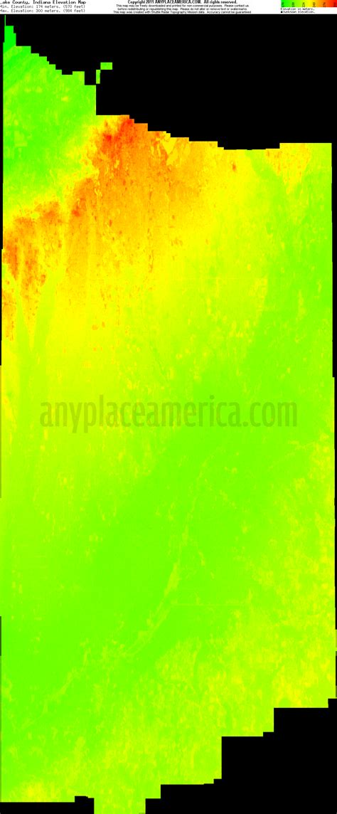 Indiana Elevation Map