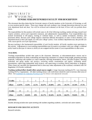 Sample Faculty Job Description - University of Wyoming Doc Template ...
