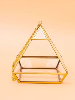 Kyari Dainty Glass Terrarium Pot, Hanging Terrarium, Golden Framed ...
