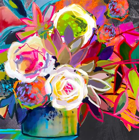 Shared via PhotoDirector | Abstract flower art, Flower art painting ...