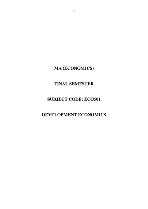 Download 577 - Notes - MA (ECONOMICS) FINAL SEMESTER SUBJECT CODE: ECO ...