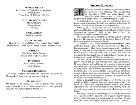 Image result for Sample Funeral Programs