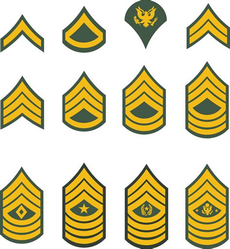United States US Army Rank Insignia Chevrons, All Colors, Digital ...