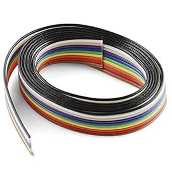 SixOhms 10 Core Rainbow Flat Ribbon Wire 2 Meter | Multicolor Flexible ...