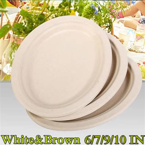 9 inch Compostable Dessert Plates, Heavyduty Sugarcane/Bagasse and ...