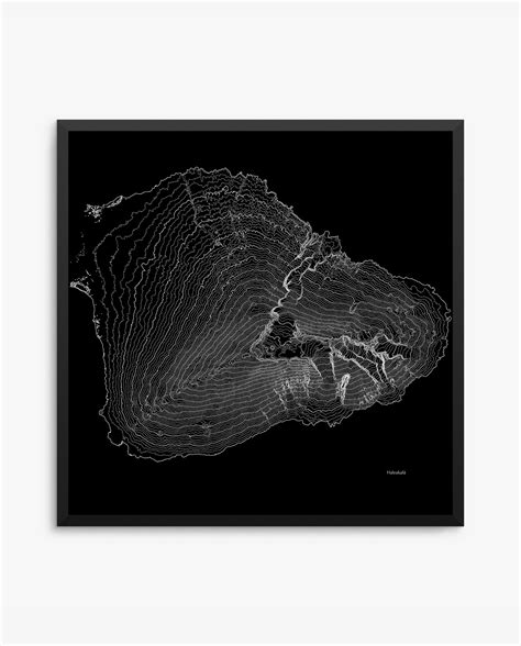 Haleakala Elevation Contours Poster – Seven Summits Art