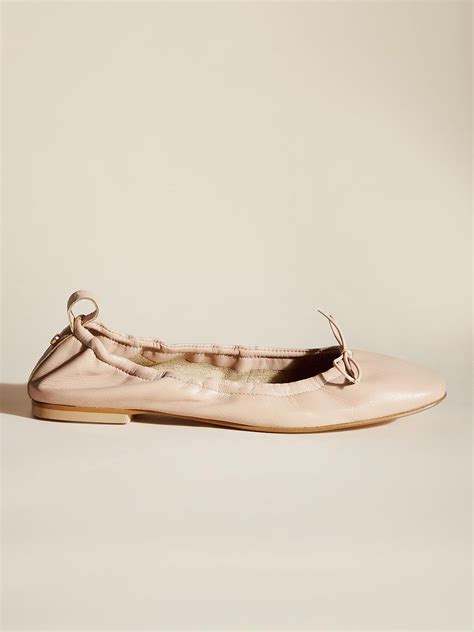 Adalyn Leather Ballet Flats – Peach Flores