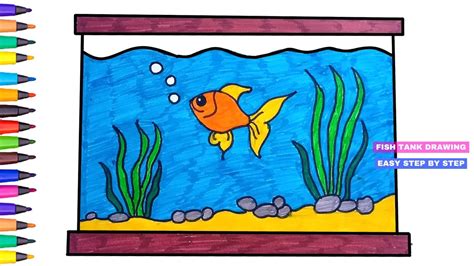 Fish Tank Drawing Colour at Genevieve Tarrant blog