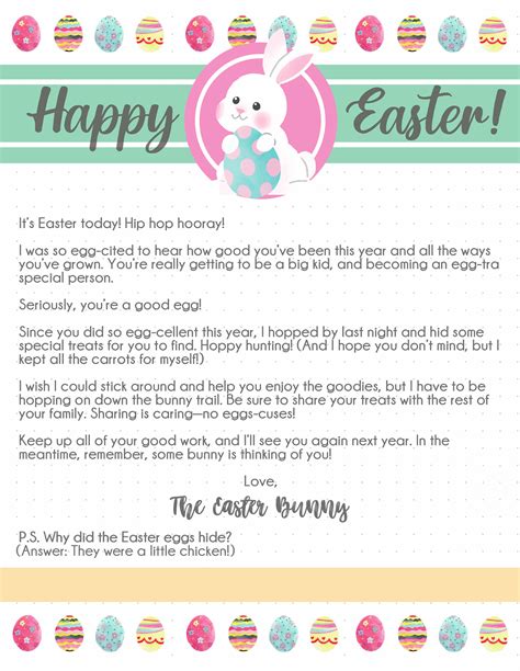Free Printable Letters From Easter Bunny - Printable Templates Free