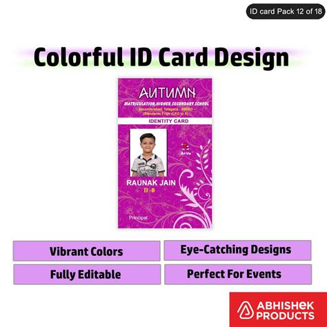 Colorful ID Card PSD Templates - 50 Vibrant Eye-Catching Designs ...