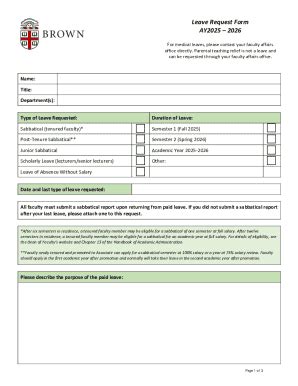 Leave Request Form - Blank Fillable Template | Fill Out, Print ...