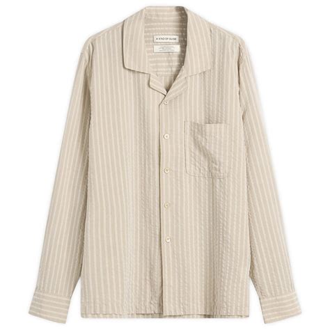 A Kind of Guise Men's Scopello Shirt in Beige Striped A Kind of Guise