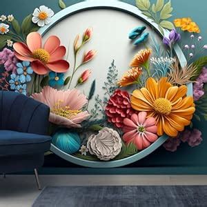 PAPER PLANE DESIGN Exquisite Tropical Mixed Colorful Flowers Wall Mural ...