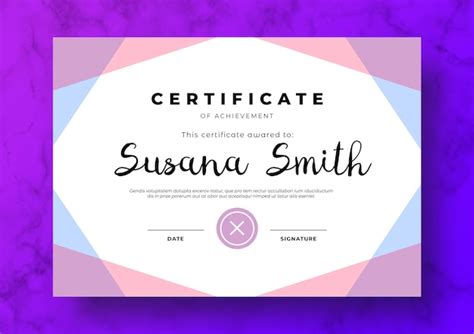 Modern certificate template with geometric frame | Free PSD