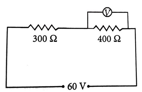 In the circuit shown in figure, a voltmeter reads 30 volts when it is ...